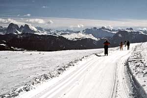 L&auml;ngdskid&aring;kning i Dolomiterna, Italien